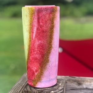 Handmade watercolor tumbler